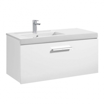 Spintelė praustuvui Roca PRISMA 900x460x450 mm, 1 stalčius, spalva - balta blizgi 